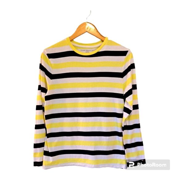 TOMMY HILFIGER COASTAL GRANDMA STRIPPED CREW NECKLINE LONG SLEEVE TOP SZ S/P - Picture 1 of 16